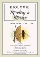 Vorschau - Arbeitsblätter - Mimikry und Mimese – Tarnung, Täuschung und Überlebensstrategien bei Tieren - Deckblatt