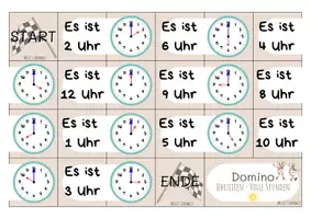 Vorschau - Spiele - Uhrzeiten - Domino : Volle Stunden - Seite 1