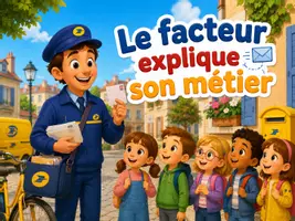 Aperçu - Préparation de séance / Séance complète - Kamishibai – Le facteur explique son métier | Découvrons notre ville - Page de couverture