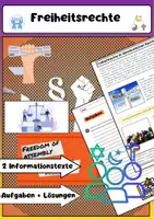 Vorschau - Arbeitsblätter - Die Freiheitsrechte Bürgerrechte: Grundgesetz & Demokratie - Deckblatt