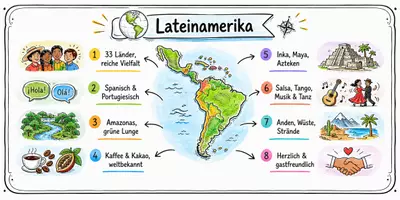 Vorschau - Arbeitsblätter - Arbeitsblätter zum Thema "Lateinamerika" + Lösung & MP3 + Mindmap + Infografik - Seite 1