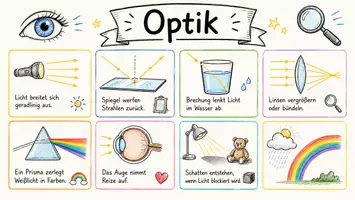 Vorschau - Arbeitsblätter - Arbeitsblätter zum Thema "Optik" + Lösung & MP3 + Mindmap + Infografik - Seite 1