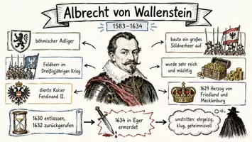 Vorschau - Arbeitsblätter - Arbeitsblätter zum Thema "Albrecht von Wallenstein" + Lösung & MP3 + Mindmap + Infografik - Seite 1