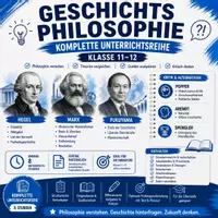 Vorschau - Arbeitsblätter - Geschichtsphilosophie: komplette Unterrichtsreihe Klasse 12 | 8 Stunden | Zwischentest Klausur Musterlösungen sofort einsetzbar | Philosophie Gymnasium - Deckblatt