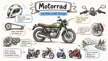 Vorschau - Arbeitsblätter - Arbeitsblätter zum Thema "Motorrad" + Lösung & MP3 + Infografik - Seite 1