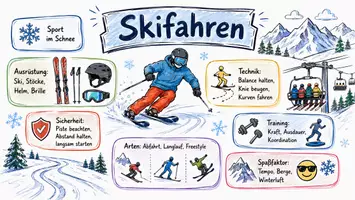 Vorschau - Arbeitsblätter - Arbeitsblätter zum Thema "Skifahren" + Lösung & MP3 + Mindmap + Infografik - Seite 1