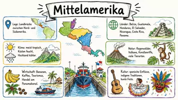 Vorschau - Arbeitsblätter - Arbeitsblätter zum Thema "Mittelamerika" + Lösung & MP3 + Infografik - Seite 1