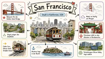 Vorschau - Arbeitsblätter - Arbeitsblätter "San Francisco" + Lösung & MP3 + Mindmap + Infografik - Seite 1