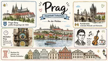 Vorschau - Arbeitsblätter - Arbeitsblätter zum Thema "Prag" + Lösung & MP3 + Mindmap + Infografik - Seite 1