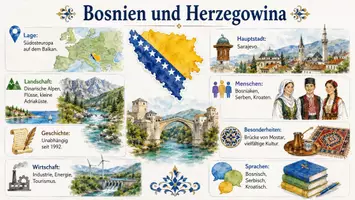 Vorschau - Arbeitsblätter - Arbeitsblätter zum Thema "Bosnien und Herzegowina" + Lösung & MP3 + Mindmap + Infografik - Seite 2