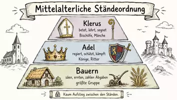 Vorschau - Arbeitsblätter - AB mit Fragen zum Thema "Ständeordnung" + Lösungsblatt + Infografik - Seite 1