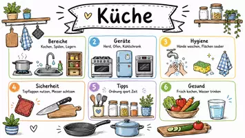 Vorschau - Arbeitsblätter - Arbeitsblätter zum Thema "Küche" + Lösung & MP3 + Infografik - Seite 1
