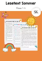 Vorschau - Arbeitsblätter - Lesetext Sommer Klasse 1-4 - Deckblatt