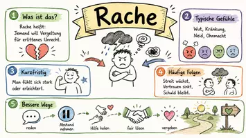 Vorschau - Arbeitsblätter - Arbeitsblätter zum Thema "Rache" + Lösung & MP3 + Infografiken - Seite 1