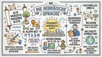Vorschau - Arbeitsblätter - Arbeitsblatt "Hebräische Sprache" + Onlineübung & MP3 + Infografik - Seite 1