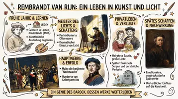 Vorschau - Arbeitsblätter - Arbeitsblätter zum Thema "Rembrandt" + Lösung & MP3 + Mindmap + Infografik - Seite 1