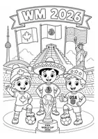 Vorschau - Mal- und Bastelvorlagen - Ausmalbilder/ Mandalas - Fußball WM 2026 - Seite 3