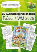 Vorschau - Mal- und Bastelvorlagen - Ausmalbilder/ Mandalas - Fußball WM 2026 - Deckblatt