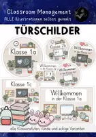 Vorschau - Poster - Türschilder | NEUES DESIGN Für die Klassenzimmertür Klasse 1 - 4 - Deckblatt