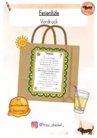 Vorschau - Anderer Materialtyp - Ferientüte - Sammeltüte als Erzählanlass - Deckblatt