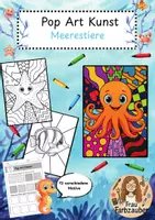 Vorschau - Mal- und Bastelvorlagen - Pop Art Kunst Doodle Meerestiere, Ausmalbilder - Deckblatt