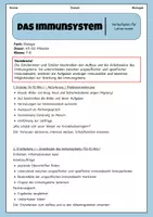 Vorschau - Stundenentwürfe - Das Immunsystem- Spezifische und unspezifische Immunabwehr | Unterrichtsreihe "Immunsystem", Biologie 7.-8. Klasse - Seite 2