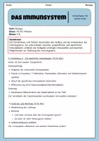 Vorschau - Stundenentwürfe - Das Immunsystem- Spezifische und unspezifische Immunabwehr | Unterrichtsreihe "Immunsystem", Biologie 7.-8. Klasse - Seite 3