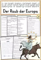 Vorschau - Arbeitsblätter - Leseverständnis Arbeitsblätter - Der Raub der Europa Klasse 4-6 - Deckblatt