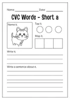 Voorbeeld - CVC Words Workbook – English Phonics Worksheets - Pagina 2