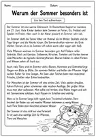 Vorschau - Arbeitsblätter - Lesen Klasse 3/4 Sommer - Seite 1