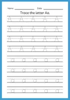 Voorbeeld - Alphabet Workbook A–Z – Color Tracing Worksheets - Pagina 3