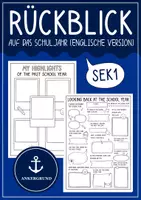 Vorschau - Arbeitsblätter - Englischunterricht-Rückblick zum Schuljahresende – Looking Back at the School Year zum Ausfüllen - Deckblatt