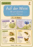 Vorschau - Arbeitsblätter - Wiese Wissenskarten - Tiere & Pflanzen - 1. - 4. Klasse - Deckblatt