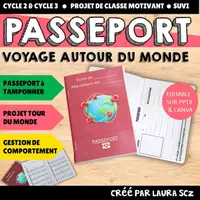 Aperçu - Autre type de ressources - PASSEPORT - Tour du monde - support pédagogique pour l'élève - Page de couverture