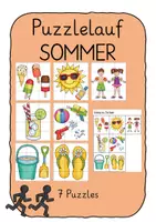 Vorschau - Spiele - Puzzlelauf Sommer (7 Puzzles zum Ausdauertraining) - Deckblatt