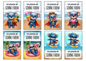 Vorschau - Anderer Materialtyp - Feriengrüße Koala Lesezeichen Sommer Koalaklasse - Seite 1