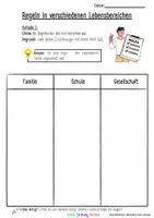 Vorschau - Arbeitsblätter - Ethik: Regeln in verschiedenen Lebensbereichen – Arbeitsblatt mit Regelkarten & Exit-Ticket - Seite 1
