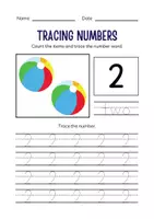 Voorbeeld - Numbers 1–20 Workbook – Tracing, Counting and Writing - Pagina 3