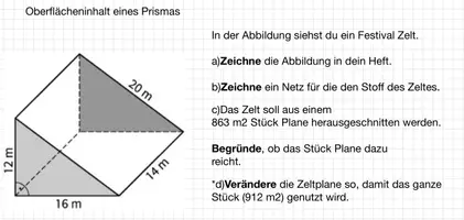 Vorschau - Arbeitsblätter - Oberflächeninhlat eines Dreiecksprisma - Deckblatt