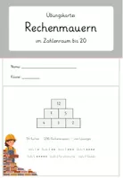 Vorschau - Stationenlernen - Rechenmauern / Zahlenmauer Kartei bis 20 – 74 Karteikarten! 5-fach differenziert! Entdeckeraufgaben - Seite 2