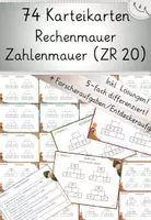 Vorschau - Stationenlernen - Rechenmauern / Zahlenmauer Kartei bis 20 – 74 Karteikarten! 5-fach differenziert! Entdeckeraufgaben - Deckblatt