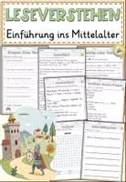Vorschau - Arbeitsblätter - Leseverständnis - Einführung ins Mittelalter Lesetexte mit Fragen und Arbeitsblättern (Klasse 4–6) - Deckblatt
