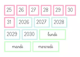 Aperçu - Affichage - Calendrier perpetuel 2026-2030 (cursif suisse) - Page 2