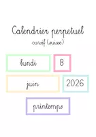 Aperçu - Affichage - Calendrier perpetuel 2026-2030 (cursif suisse) - Page de couverture