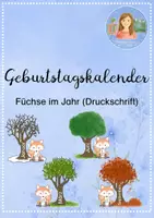 Vorschau - Präsentationen/Tafelbilder - Geburtstagskalender Füchse im Wald (Druckschrift) - Deckblatt