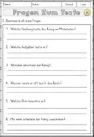 Vorschau - Arbeitsblätter - Mittelalter König, Lesen und Verstehen Arbeitsblätter mit Lesetext, Fragen - Seite 3