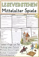 Vorschau - Arbeitsblätter - Leseverständnis Mittelalter Spiele für Klasse 4-6 - Deckblatt