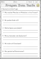 Vorschau - Arbeitsblätter - Leseverständnis Mittelalter Spiele für Klasse 4-6 - Seite 3