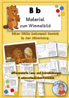 Vorschau - Arbeitsblätter - Buchstabe B b: Material zum Wimmelbild - Deckblatt