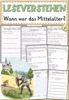 Vorschau - Arbeitsblätter - Wann war das Mittelalter?, Lesen und Verstehen Arbeitsblätter mit Lesetext, Fragen - Deckblatt